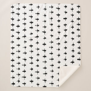 Couverture Sherpa Main de croix noires dessinée géométrique