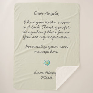 Couverture Sherpa mains writt letter love letter or message custom