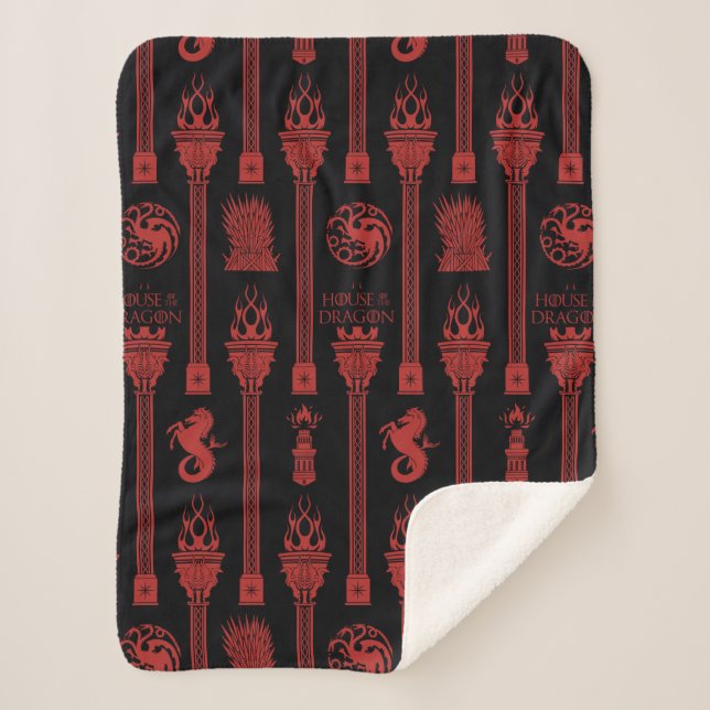 Couverture Sherpa Maison du Motif de la crête du Dragon (Devant)