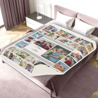 Maman égale Love 34 Photo Collage Sherpa Blanket