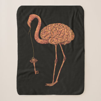 Couverture Sherpa Manchette de Flamant rose Brainingo| cadeau pour a
