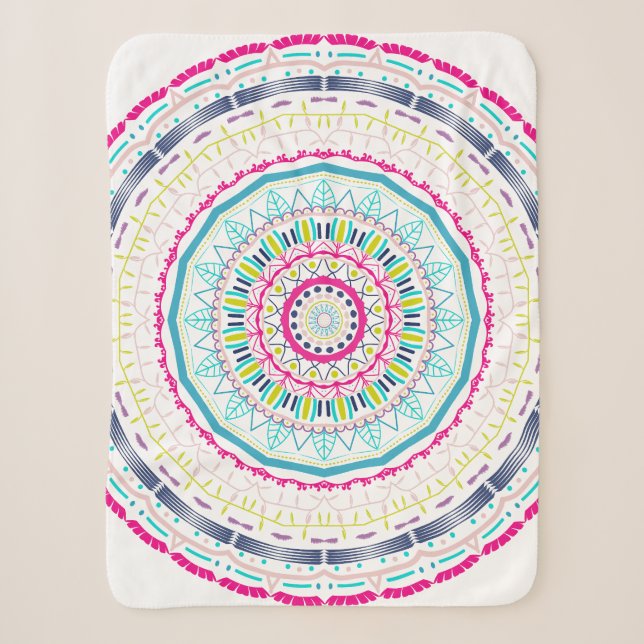 Couverture Sherpa mandala coloré (Devant)