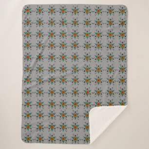 Couverture Sherpa Mandala en ardoise moderne"