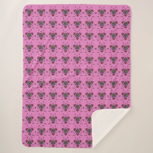 Couverture Sherpa Mandala Rose Vibrant