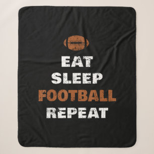 Couverture Sherpa Manger Dormir Football Répéter Amour Football Vint