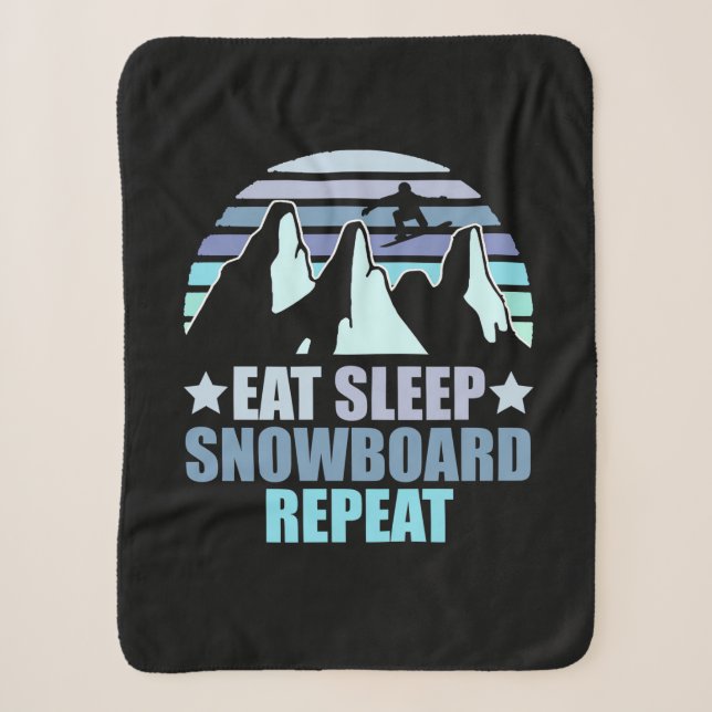 Couverture Sherpa Manger Sleep Snowboard Répéter (Devant)