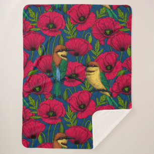 Couverture Sherpa Mangeurs d'abeilles et pavots