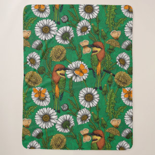 Couverture Sherpa Mangeurs d'abeilles sur une prairie printanière