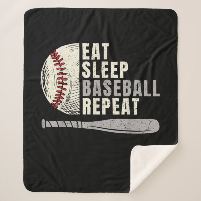 Couverture Sherpa Mangez Sleep Baseball Répéter Funny Baseball Playe (Devant)