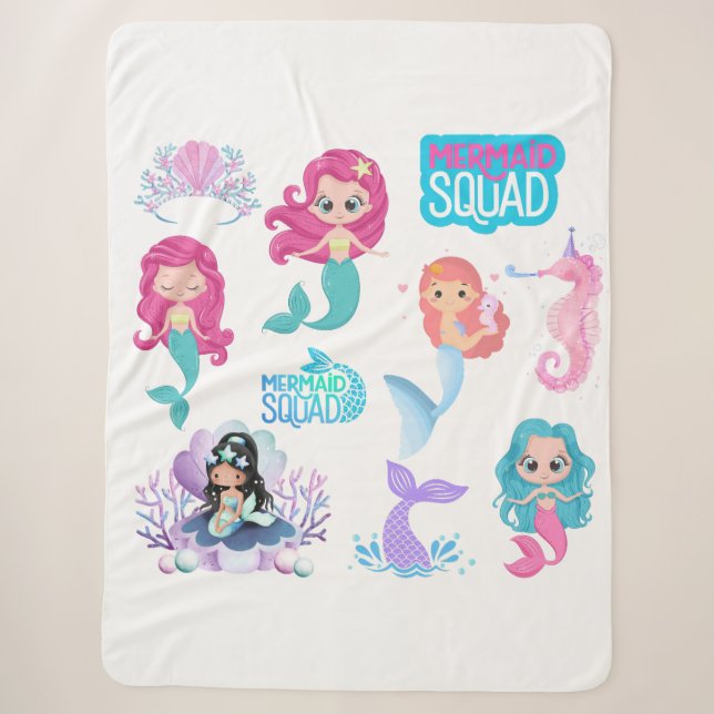 Couverture Sherpa Manta sherpa infantil sirena (Devant)