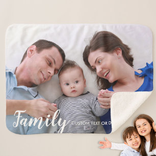 Couverture Sherpa Manuscrit moderne fait sur commande de photo de