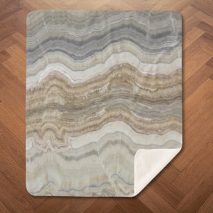 Couverture Sherpa marbre gris brun scandinave minimaliste