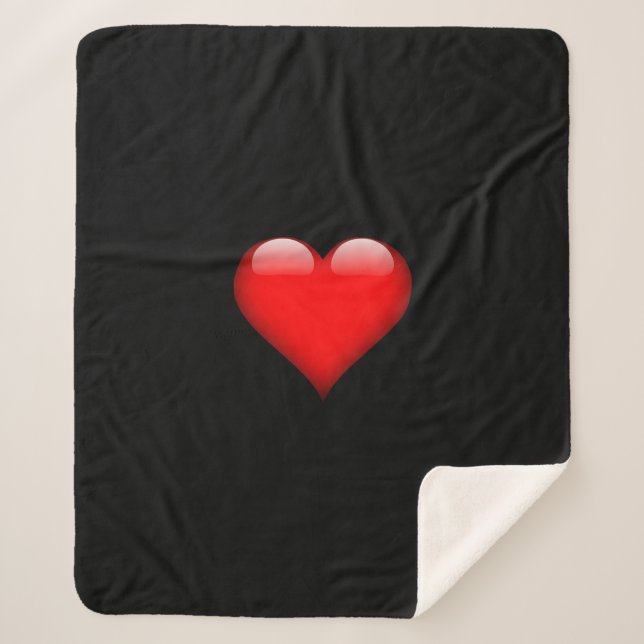 Couverture Sherpa Mariage Amour Tendance Cœur Rouge (Devant)