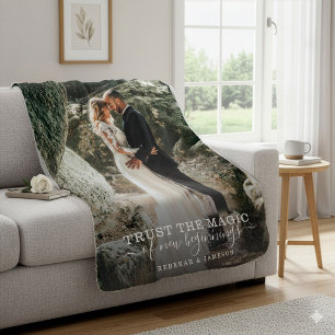 Couverture Sherpa Mariage moderne chic Love Couple Trust Magie Photo