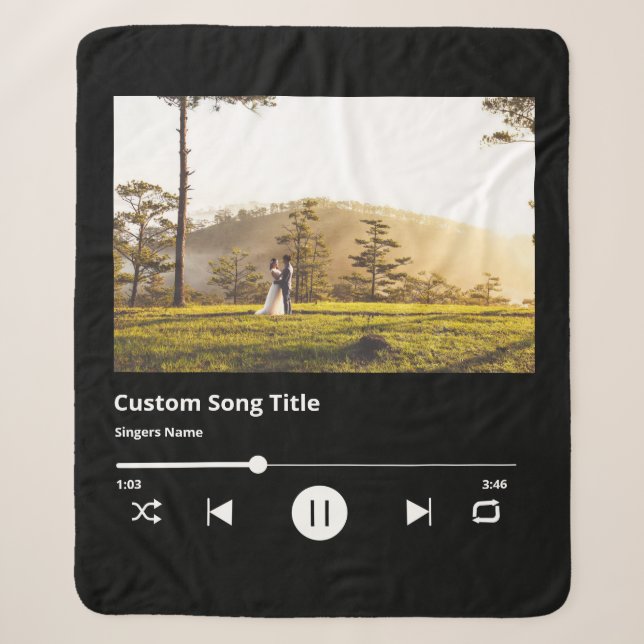 Couverture Sherpa Mariage Photo Musique Blanche Avec Chanson Personn (Devant)