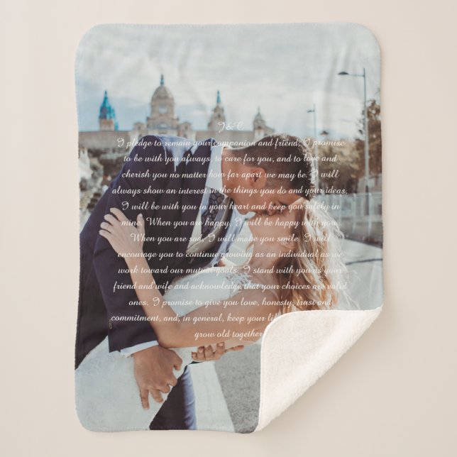 Couverture Sherpa Mariage Vows Couple Photo (Devant)