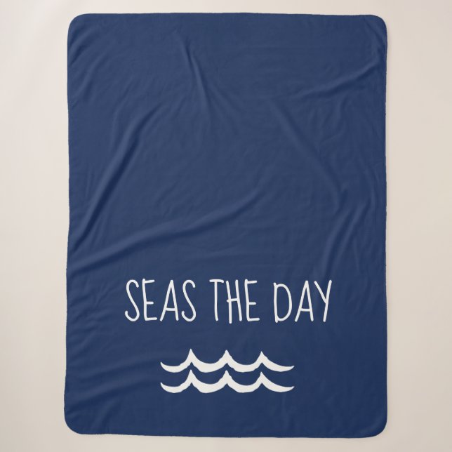 Couverture Sherpa Marine Mer Bleue le jour Vagues Nautique (Devant)