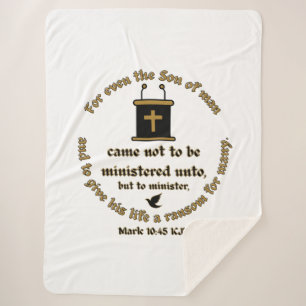 Couverture Sherpa Mark 10:45 KJV Bible Verse Faith Avec Écritures