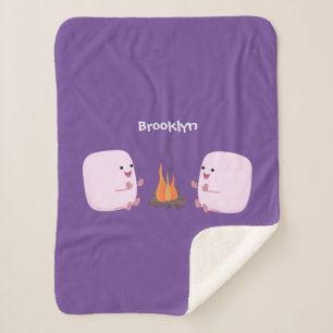 Couverture Sherpa Marshmallows mignons roses par dessin animé sur le
