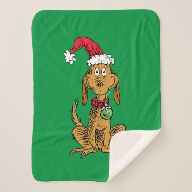 Couverture Sherpa Max le chien au chapeau de Père Noël (Devant)