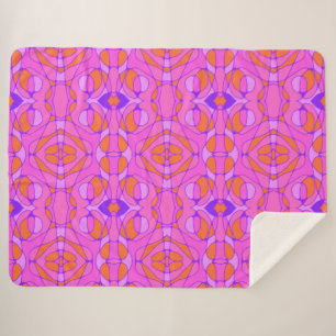 Couverture Sherpa Mazipoodé Neuro Art rose orange violet