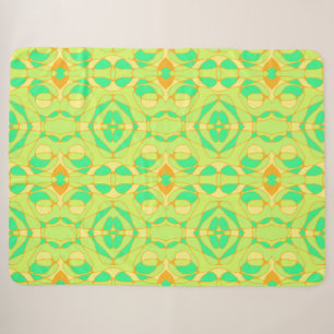 Couverture Sherpa Mazipoodles Neuro Art Vert Jaune Orange