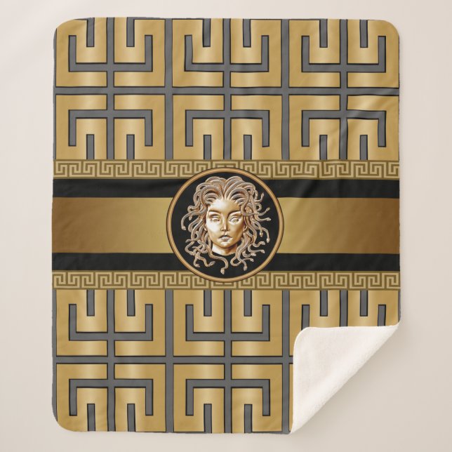 Couverture Sherpa Medusa Head Gold (Devant)