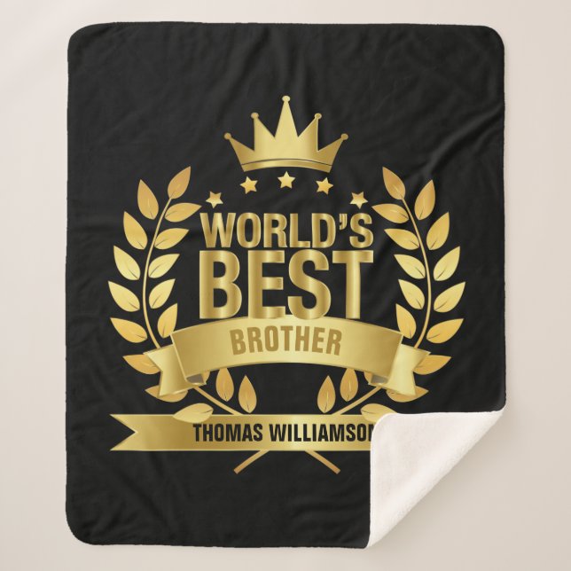 Couverture Sherpa Meilleur Frère du monde Gold et Black Modern (Devant)