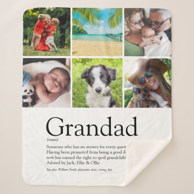 Couverture Sherpa Meilleur Grand-Père, Grand-Papa, Papa Définition 6 (Devant)