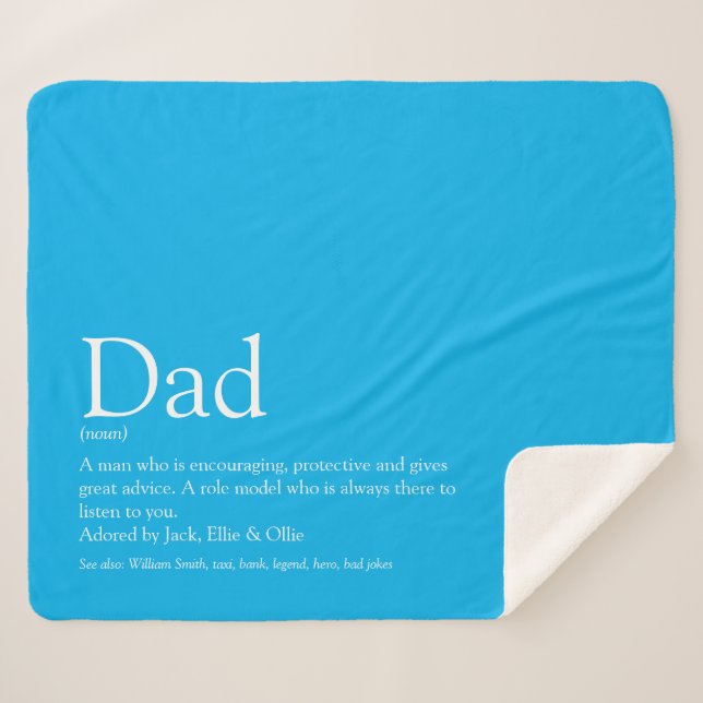 Couverture Sherpa Meilleur papa papa papa père Définition Ciel Bleu (Devant (Horizontal))