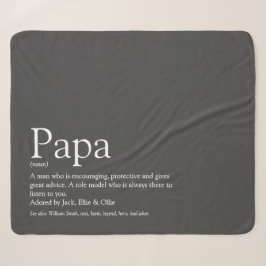 Couverture Sherpa Meilleur Papa, Papa, Papa, Père Définition Grey