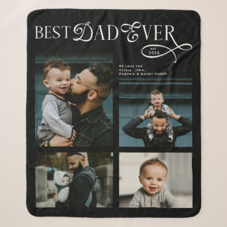 Couverture Sherpa Meilleur Papa Pour Toujours 4 Photos Cadeaux Moder
