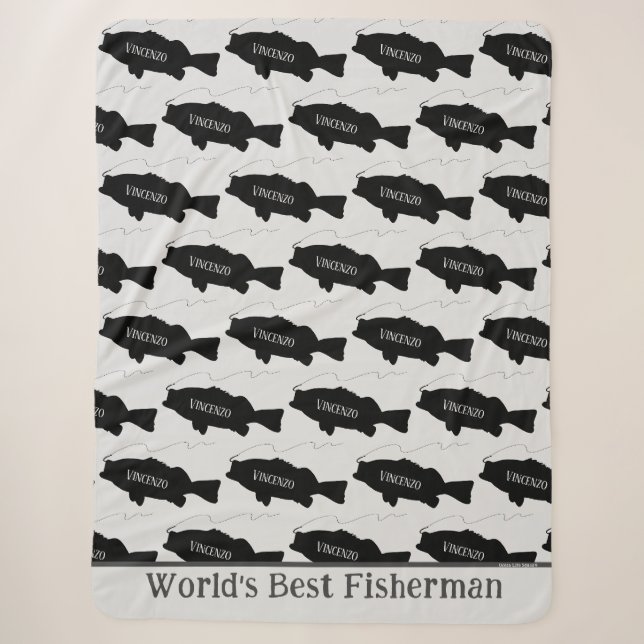 Couverture Sherpa Meilleur pêcheur du monde pour Motif de poisson hu (Devant)