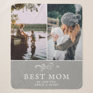 Couverture Sherpa Meilleure Maman Foliage Moderne 2 Photos Personnal