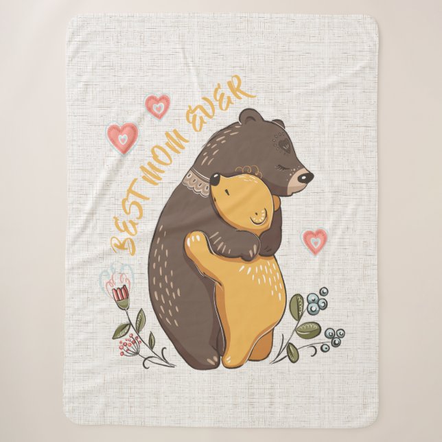 Couverture Sherpa Meilleure maman jamais Sherpa Blankets, cadeau de  (Devant)