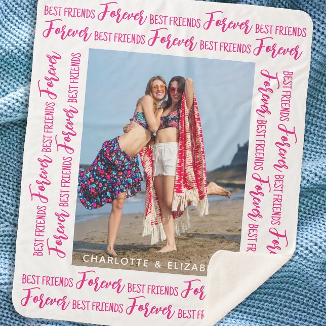 Couverture Sherpa Meilleurs Amis Pour Toujours Moderne Tendance Phot (Créateur téléchargé)