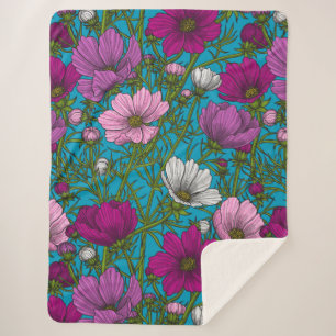Couverture Sherpa Mélange cosmos bleu