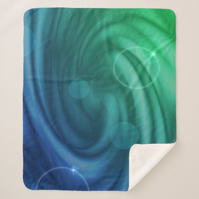 Couverture Sherpa Mélange De Couleurs Bleu Et Vert Doux Vortex (Devant)