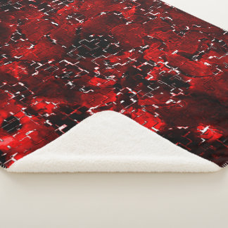 Couverture Sherpa Mélange de pétales rouges vifs et rustiques sous l