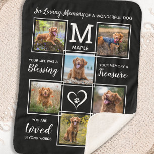 Couverture Sherpa Mémoire d'amour Photo personnalisée Pet Memorial E