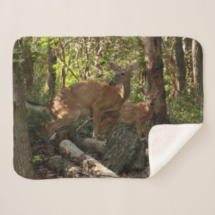 Couverture Sherpa Mère et bébé cerf au Parc national de Shenandoah