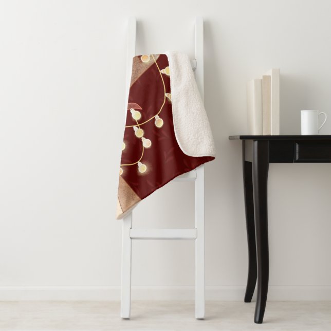Couverture Sherpa Merry Christmas Deer Sherpa Blanket (En situation)