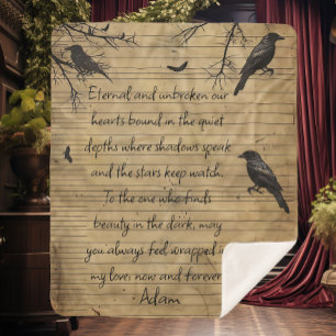 Couverture Sherpa Message personnalisé Gothique Raven