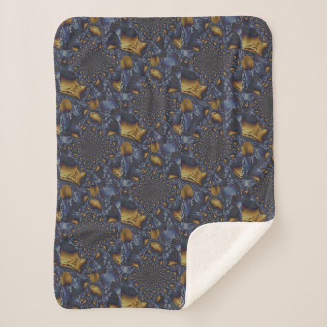 Couverture Sherpa Métal Moulé or et argent bleu (Devant)