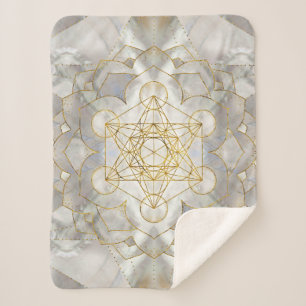 Couverture Sherpa Métatron's Cube in lotus Sacred Geometry