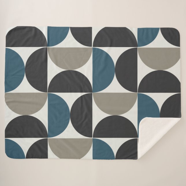 Couverture Sherpa Mi-siècle moderne gris gris gris gris gris gris (Devant (Horizontal))