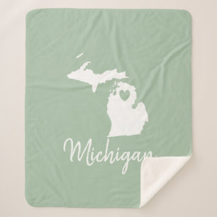 Couverture Sherpa Michigan State map love home