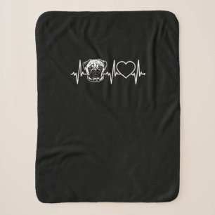 Couverture Sherpa Mignonne Chien Carlin Heartbeat Beau Chien Carlin