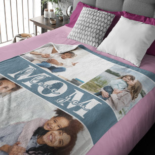 Couverture Sherpa Mignonne JE T'AIME MOM Fête des Mères Photo