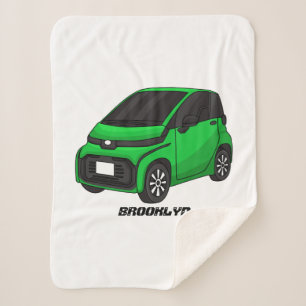 Couverture Sherpa Mignonne micro-voiture verte